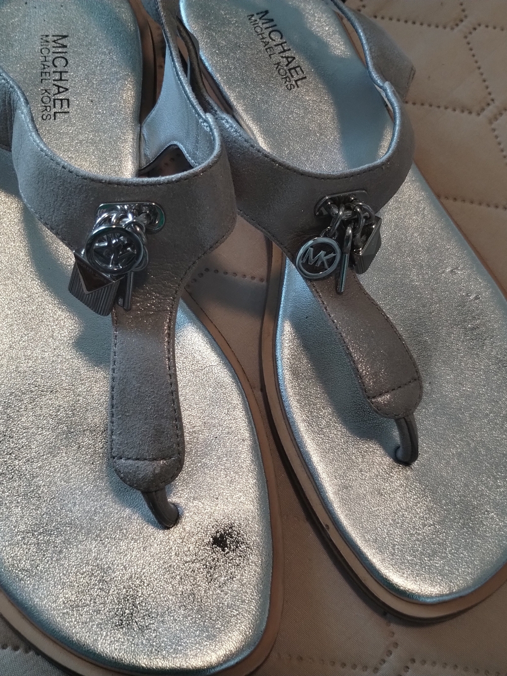Michael Kors Silver Metallic Sandals